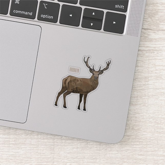 Deer cartoon illustration sticker (Detail)