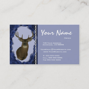 Deer Chain Taxidermy Business Cards ~ Blue