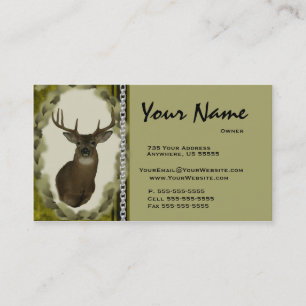 Deer Chain Taxidermy Business Cards ~ Brown