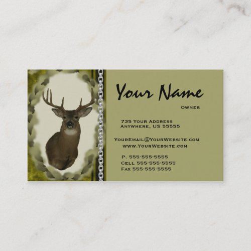 Deer  Chain Taxidermy Business Cards ~ Brown