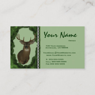 Deer Chain Taxidermy Business Cards ~ Green