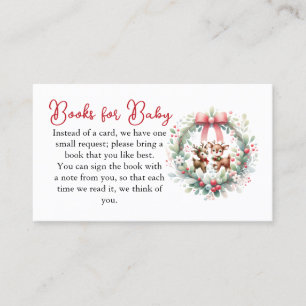 Deer Christmas Baby Shower Books Enclosure card