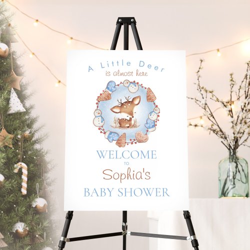 Deer Christmas Baby Shower Welcome Sign Foam Board