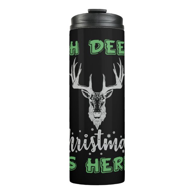 deer christmas deer reindeer Christmas antlers Thermal Tumbler (Front)
