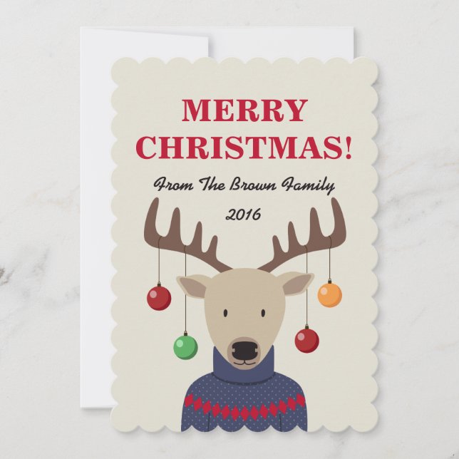Deer Christmas Holiday Card (Front)