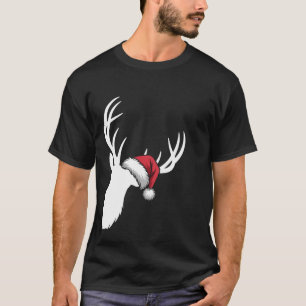 Deer Christmas Santa Hat Pajama Whitetail Buck Dee T-Shirt
