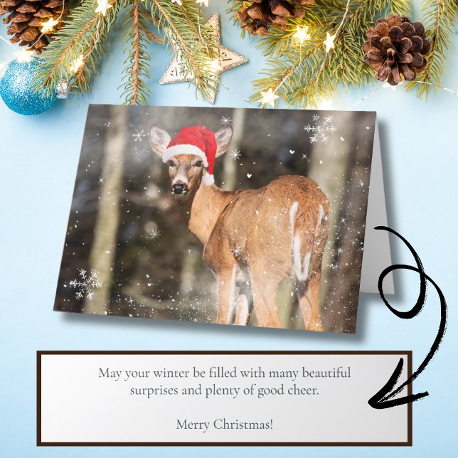 Deer Christmas Snowy Woodland Forest Holiday Card (Creator Uploaded)