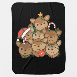 Deer Christmas Tree Funny Animal Christmas Baby Bl Blanket