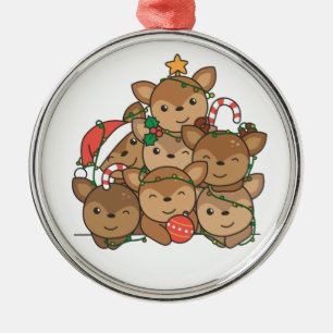 Deer Christmas Tree Funny Animal Christmas Ceramic Metal Ornament