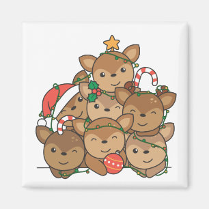 Deer Christmas Tree Funny Animal Christmas Magnet