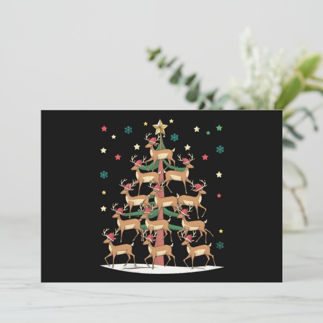 Deer Christmas Tree Funny Holiday Cute Reindeer  (Standing Front)