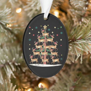 Deer Christmas Tree Funny Holiday Cute Reindeer  Ornament