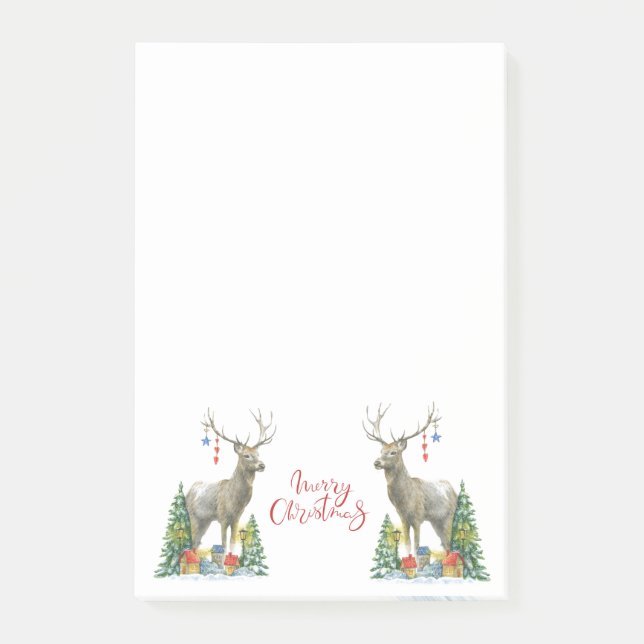 Deer, Christmas Trees and Presents  Notes (Front)