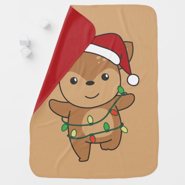 Deer Christmas Winter Animals Deer Baby Blanket (In Situ)