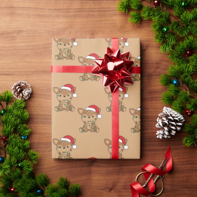 Deer Christmas Winter Animals Deer Wrapping Paper (Holiday Gift)