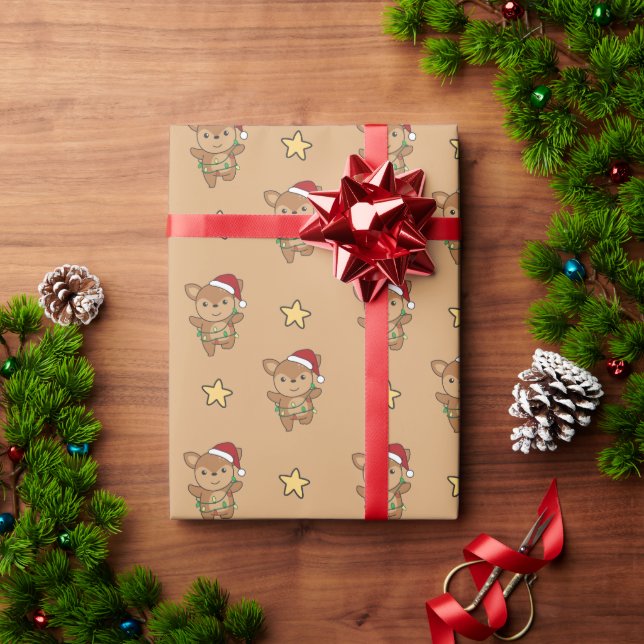 Deer Christmas Winter Animals Deer Wrapping Paper (Holiday Gift)