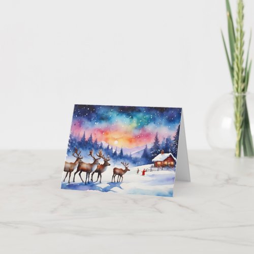Deer Christmas Winter Art Card