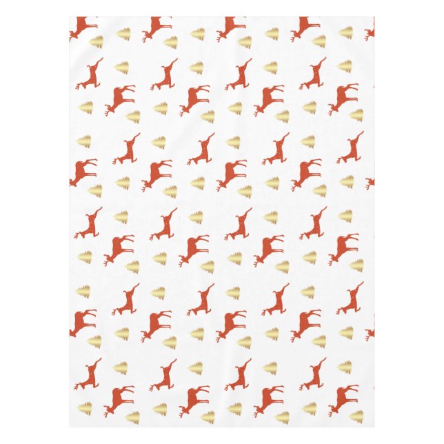 Deer Christmas Wrapping Paper Tablecloth (Front)