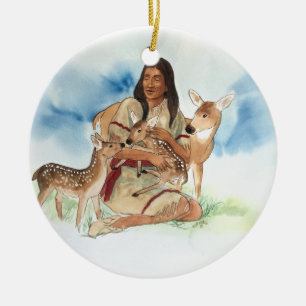 Deer Clan Mother Ceramic Ornament