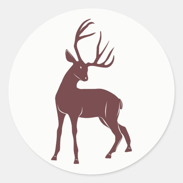 Deer Classic Round Sticker (Front)