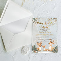 Deer Cold Outside Baby Shower Acrylic Invitations