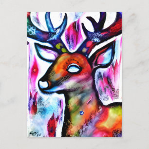 Deer Colorful Postcard
