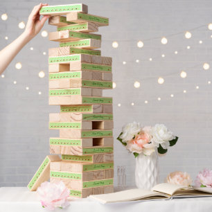 Deer Couple and Daisy Heart Custom Wedding Topple Tower