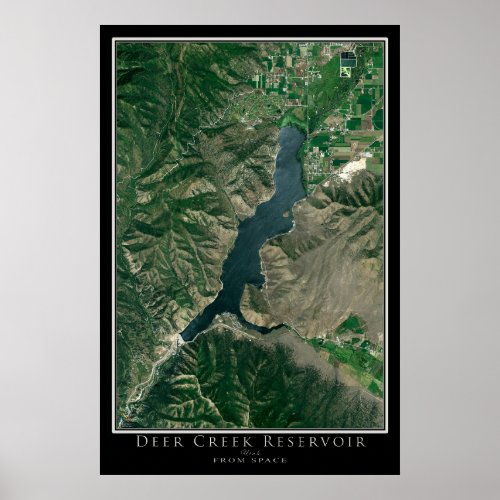 Deer Creek Reservoir Utah Satellite Poster Map