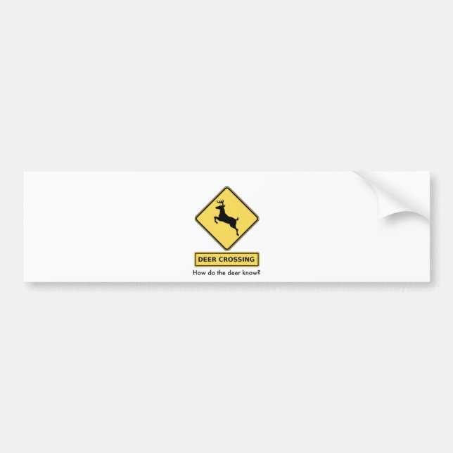 deer crossing bumper sticker (Front)
