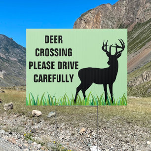 Deer Crossing Drive Carefully Wildlife Warning Sign