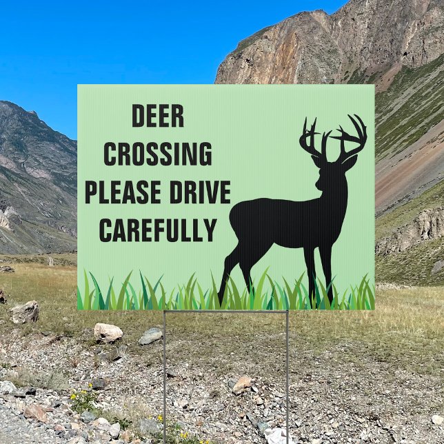 Deer Crossing Drive Carefully Wildlife Warning Sign (Creator Uploaded)