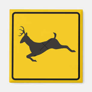 Deer Crossing Highway Sign Magnet