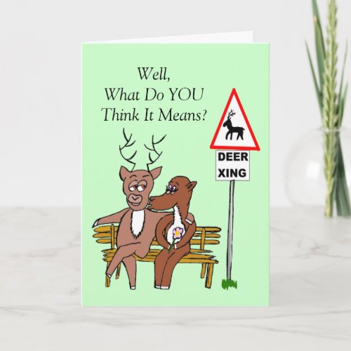 Deer crossingkissing UK Card