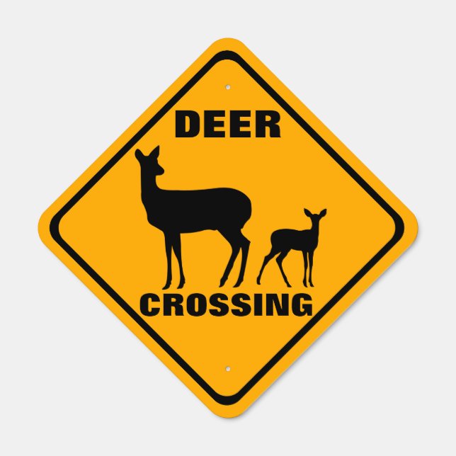 Deer Crossing Roadway Property Warning Metal Sign (Front)