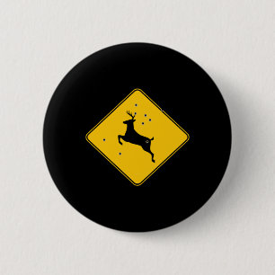 Deer crossing sign 2 Classic Button