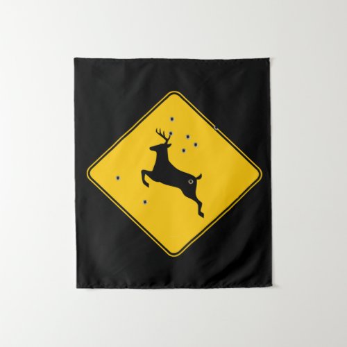 Deer crossing sign 2 Classic Tapestry