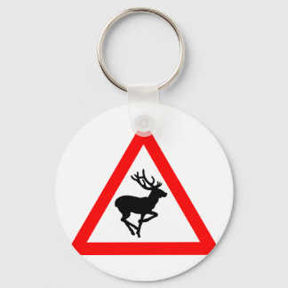 Deer Crossing Sign for Hunters Keychain