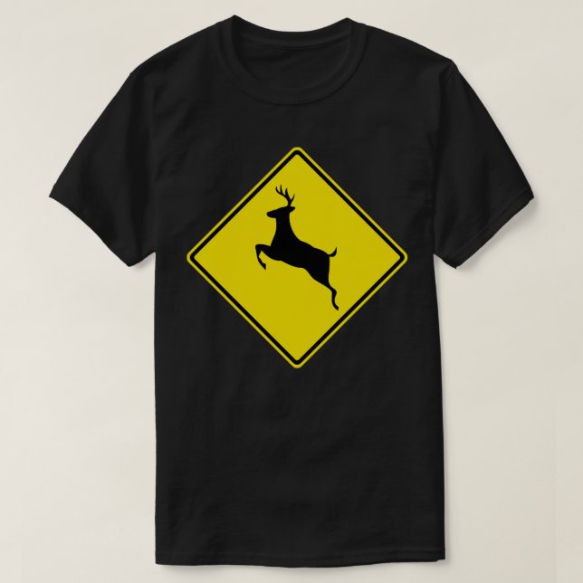 Deer Crossing Sign T-Shirt (Design Front)