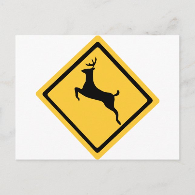 Deer Crossing Symbol Postcard (Front)