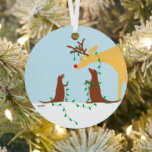 Deer Custom Ornament<br><div class="desc">"a lovely snow scene that is quite magical.  You can purchase this ornament as is or change the message on the back to anything that inspires you.</div>