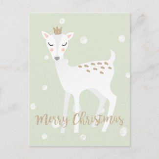 Deer - Cute Christmas Postcard