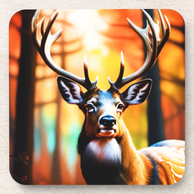 Deer Design Beverage Coaster (Front)