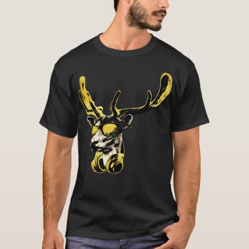 Deer DJ Bling Cool Funny Music Animal With Sunglas T_Shirt