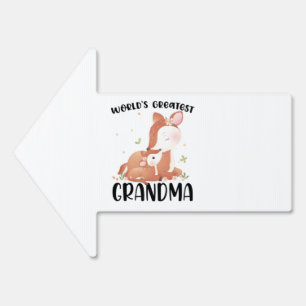 Deer Doe and Fawn World's Greatest Grandma Sign