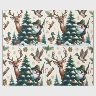 Deer, Ducks & Hunter Wrapping Paper