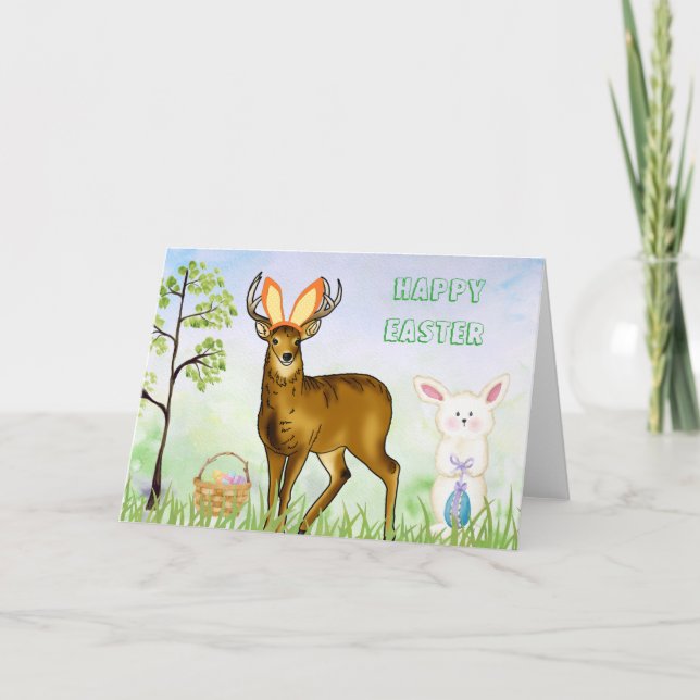 Deer Easter Holiday Card (Front)
