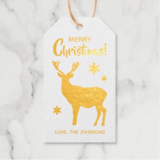 Deer elegant simple silhouette Merry Christmas