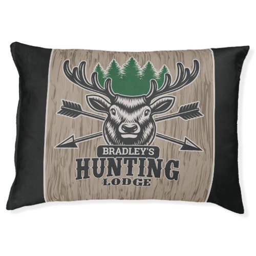 Deer Elk Hunter ADD NAME Bow Hunting Lodge Cabin Pet Bed
