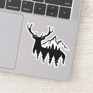 Deer Elk Hunting Outdoors Die Cut Sticker