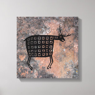 Deer/Elk, mimbres Pottery Design Canvas Print
